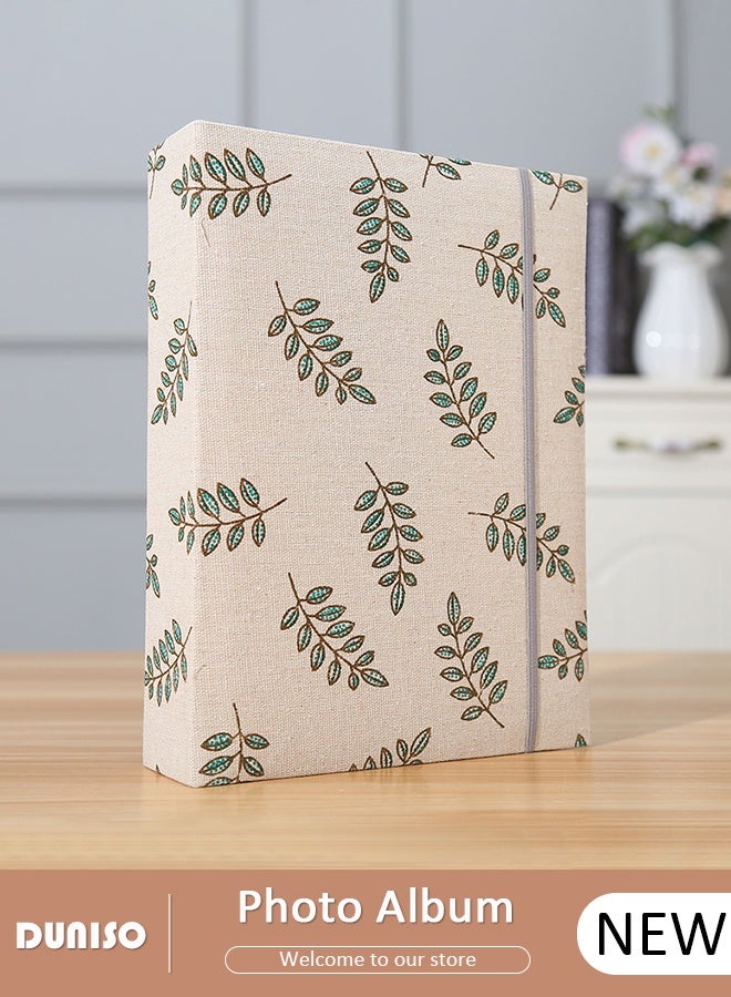 DUNISO 200 Pockets Photo Album Waterproof Linen Photo Album for 4 * 6 Inches photos, Portable Grass pattern Photo Album for Baby Boys Girls Travel Wedding Family - Image 1