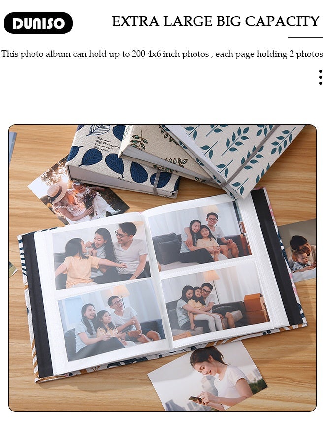 DUNISO 200 Pockets Photo Album Waterproof Linen Photo Album for 4 * 6 Inches photos, Portable Grass pattern Photo Album for Baby Boys Girls Travel Wedding Family - Image 4