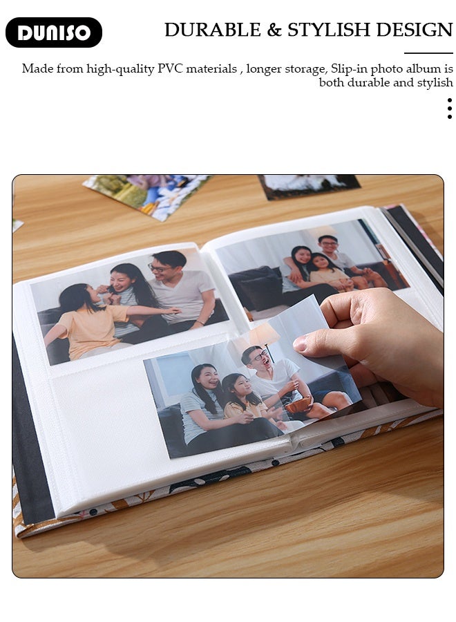 DUNISO 200 Pockets Photo Album Waterproof Linen Photo Album for 4 * 6 Inches photos, Portable Grass pattern Photo Album for Baby Boys Girls Travel Wedding Family - Image 3