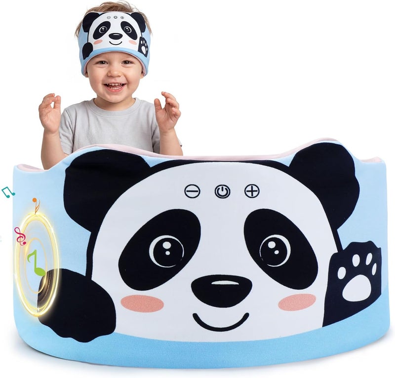 ZHENYEMEI Toddler Headband Headphones Wireless, Kids Bluetooth Earphones for iPad, Safe Volume - Wired School Headphones for Kids with 3.5 MM Jack & Travel Bag Travel Plane Accessories for Boys & Girls (Panda) - Image 1