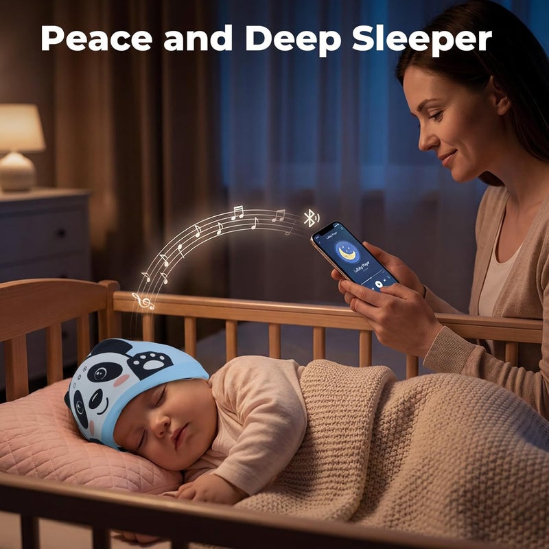 ZHENYEMEI Toddler Headband Headphones Wireless, Kids Bluetooth Earphones for iPad, Safe Volume - Wired School Headphones for Kids with 3.5 MM Jack & Travel Bag Travel Plane Accessories for Boys & Girls (Panda) - Image 3