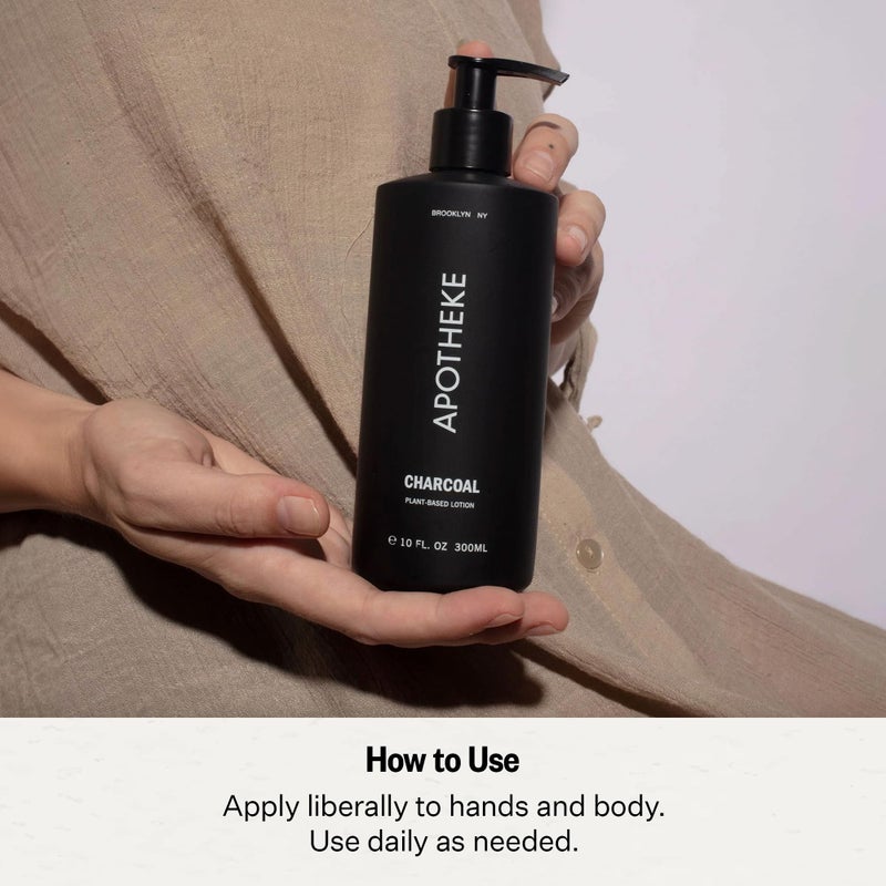 APOTHEKE Scented Hand & Body Lotion, Charcoal - 10 Fl Oz Nourishing Body Moisturizer Cream for Dry Skin - Gentle Daily Skincare for Men & Women with Natural Ingredients, All Skin Types - Image 4