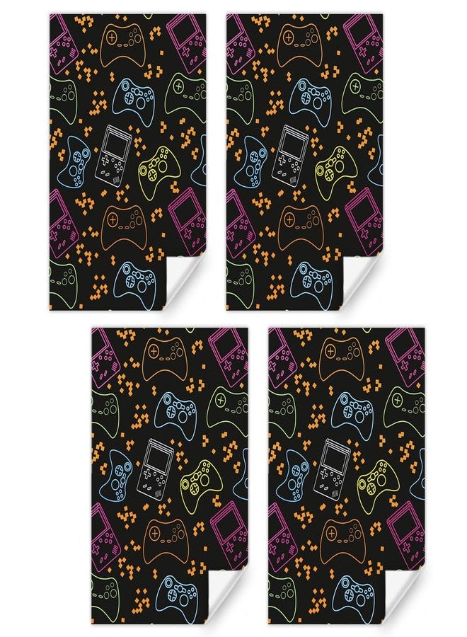 Geluode Gaming Birthday Wrapping Paper for Kids Boys Girls Men, 4 Sheets Video Game Design Gift Wrap, Neon Lights Gamer Wrapping Paper Folded Flat 20 x 28 Inches per Sheet for Birthday Game Party - Image 3