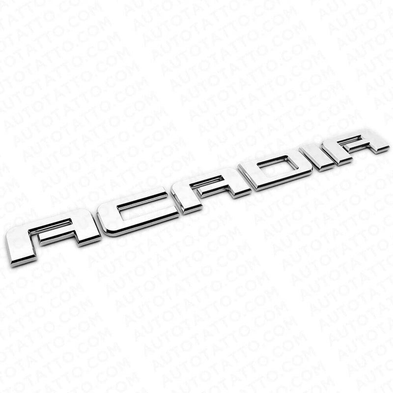1Pc Acadia Front Door or Rear Liftgate Nameplate Logo Emblem Decorate Replacement for Acadia Chrome