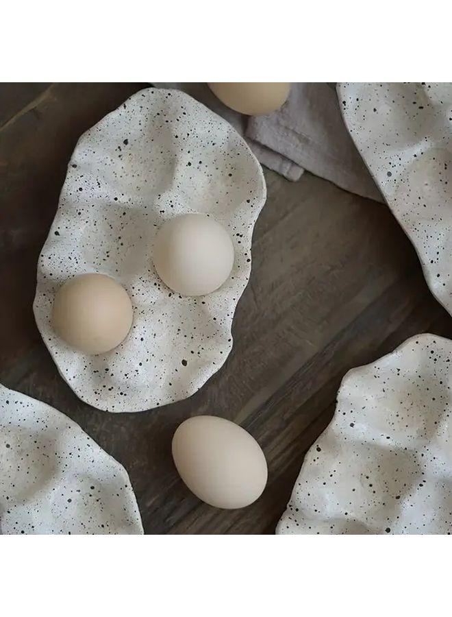 Simple White Porcelain Egg Tray For Refrigerator And Kitchen Organization - Image 1