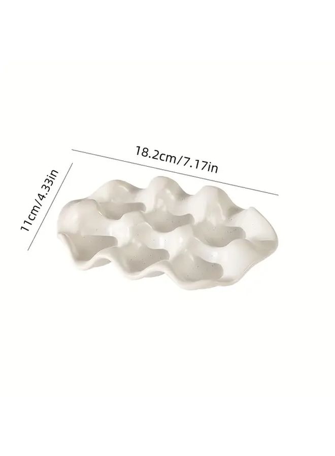 Simple White Porcelain Egg Tray For Refrigerator And Kitchen Organization - Image 2