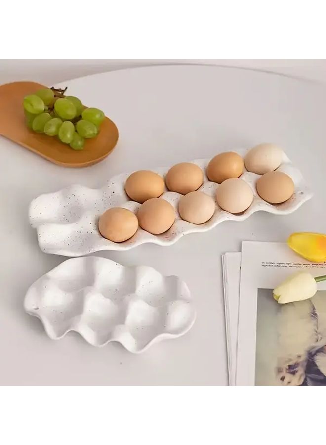 Simple White Porcelain Egg Tray For Refrigerator And Kitchen Organization - Image 4