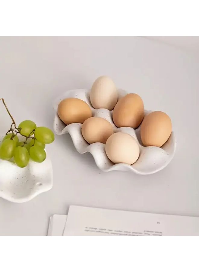 Simple White Porcelain Egg Tray For Refrigerator And Kitchen Organization - Image 5