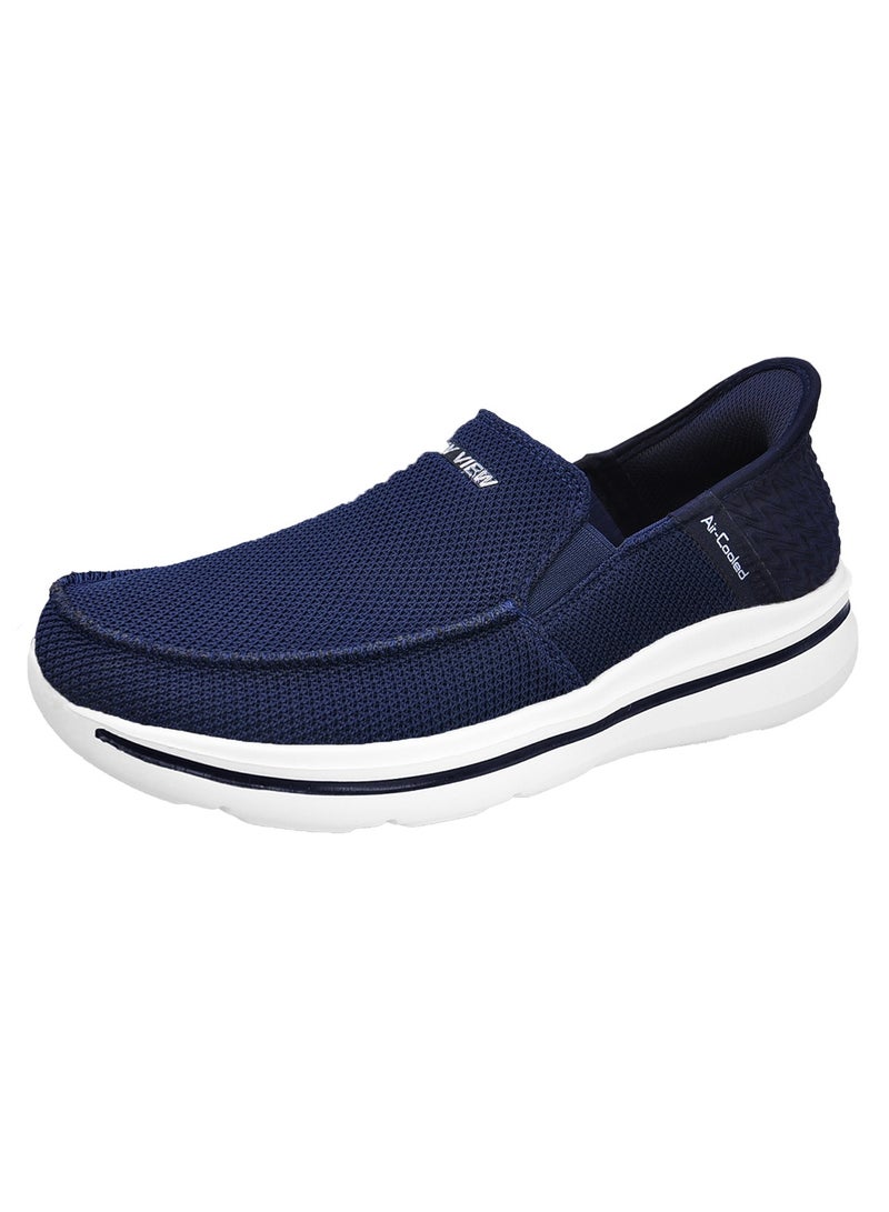 Sky View Athlesiure Men's Loafer Smooth Step Hands Free Slip-ins Loafer Flats Comfortable And Light-Weight Slip On Walking Shoes For Men Blue - Image 1