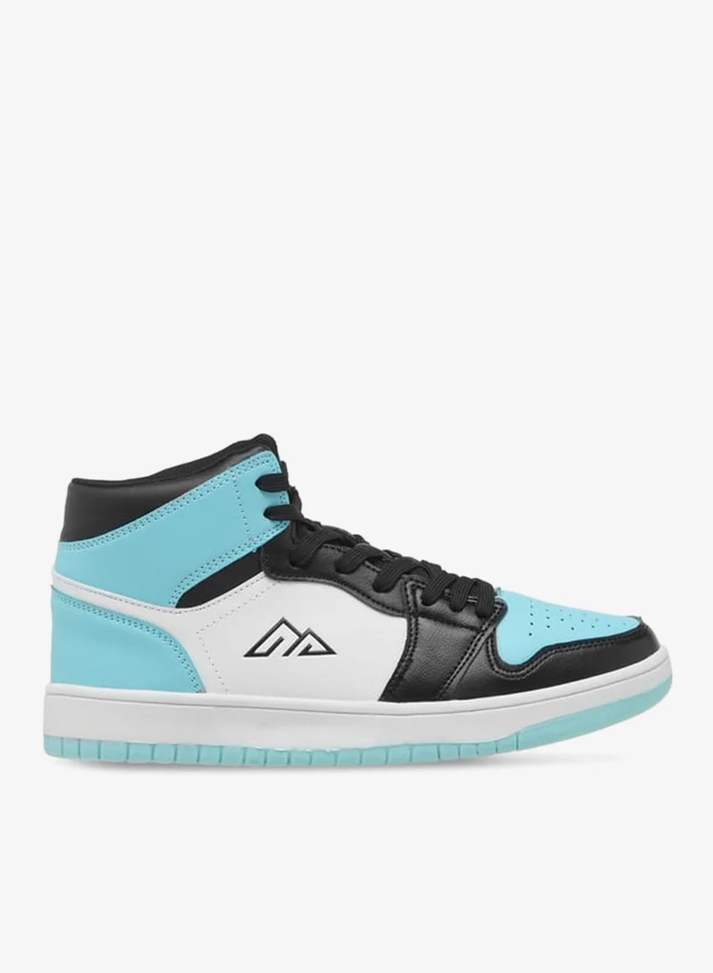 Women's Colourblock High-Top Sneakers with Lace-Up Closure