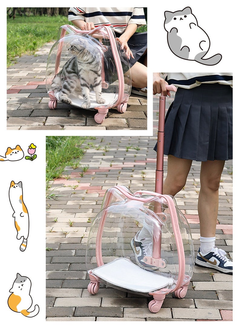Kidle Full Transparent Dog Stroller Cat Stroller Pet Stroller Outside Trolley Case for Small Medium Pets - Image 3