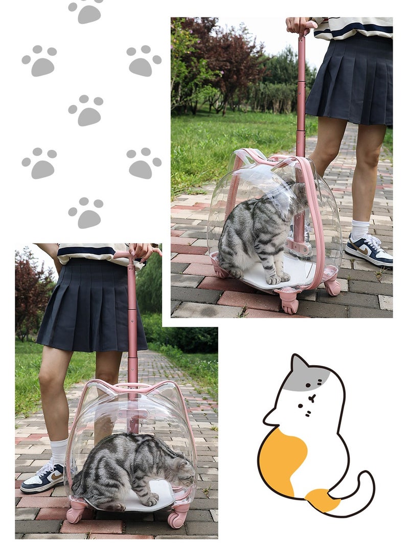 Kidle Full Transparent Dog Stroller Cat Stroller Pet Stroller Outside Trolley Case for Small Medium Pets - Image 2