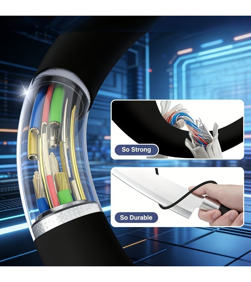 كابل شحن من نوع USB-C، عبوة مكونة من قطعتين، سلك نقل بيانات سريع ومتزامن للهواتف الذكية التي تعمل بنظام أندرويد - Image 4