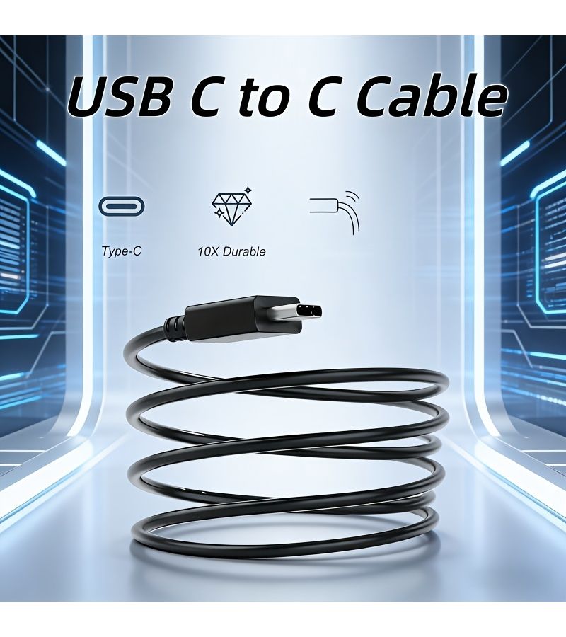 كابل شحن من نوع USB-C، عبوة مكونة من قطعتين، سلك نقل بيانات سريع ومتزامن للهواتف الذكية التي تعمل بنظام أندرويد - Image 3