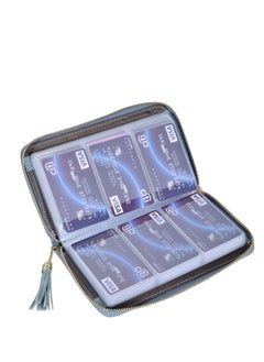 Generic Genuine Leather Credit Card Holder Zipper Wallet, RFID Blocking Secure Card Case, Leather Card Case Organizer with 60 Card Slots, Suitable for Women Girl Perfect Gift  - Image 4