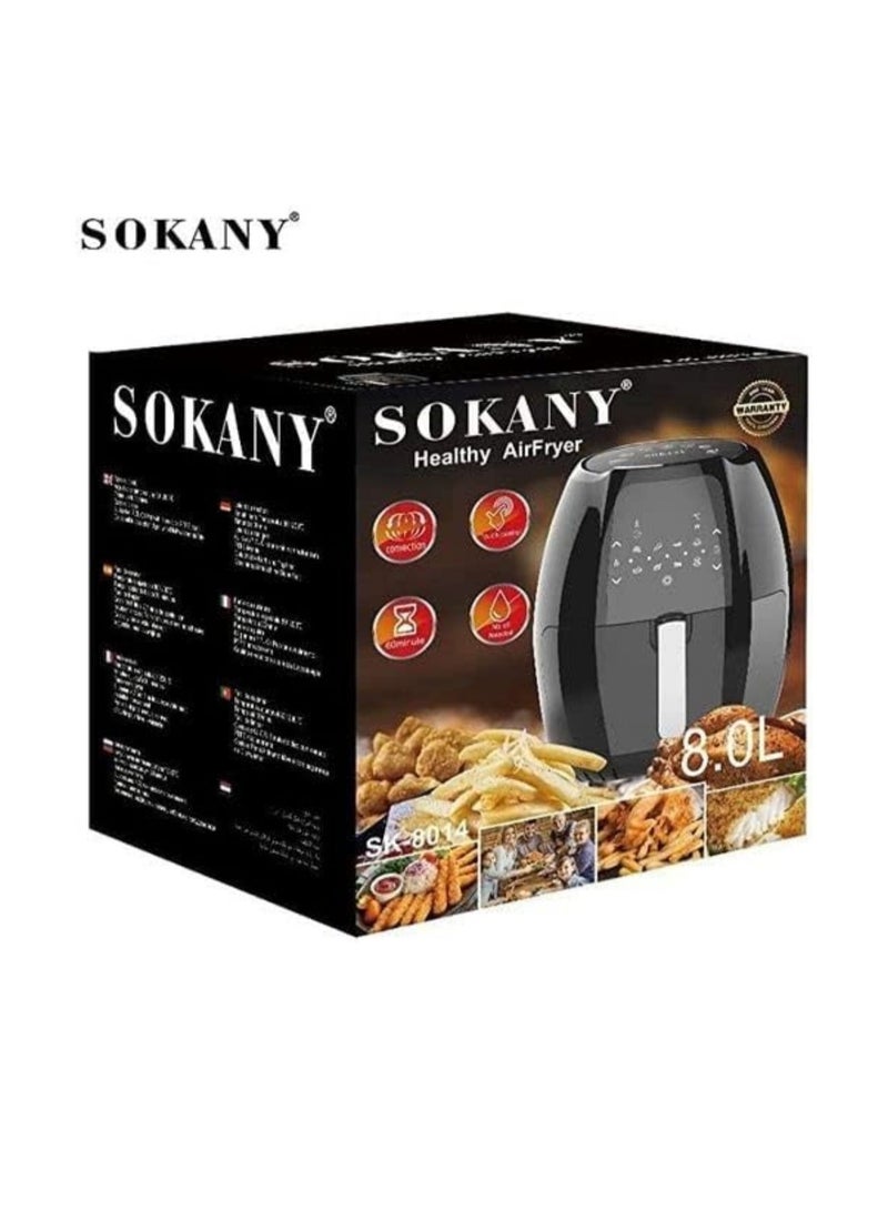 sokany Air Fryer Without Digital Oil, 1800 Watt, 8.0 Liter, Black - SK-8014 - Image 1