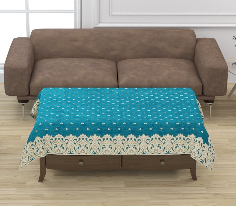 SAWNA HOMES Premium 5 Seater Printed Sofa Cover Set with Cushion + Table Covers, 3,1,1 Seater 10 Pieces Sofa Back Slip Panels, Single Seater,Sky Blue (Pack of 12) - Image 5