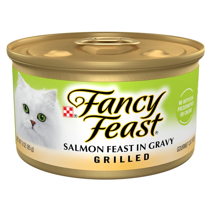 Fancy Feast Purina Fancy Feast Grilled Wet Cat Food Salmon Feast in Wet Cat Food Gravy - (Pack of 24) 3 oz. Cans - Image 1