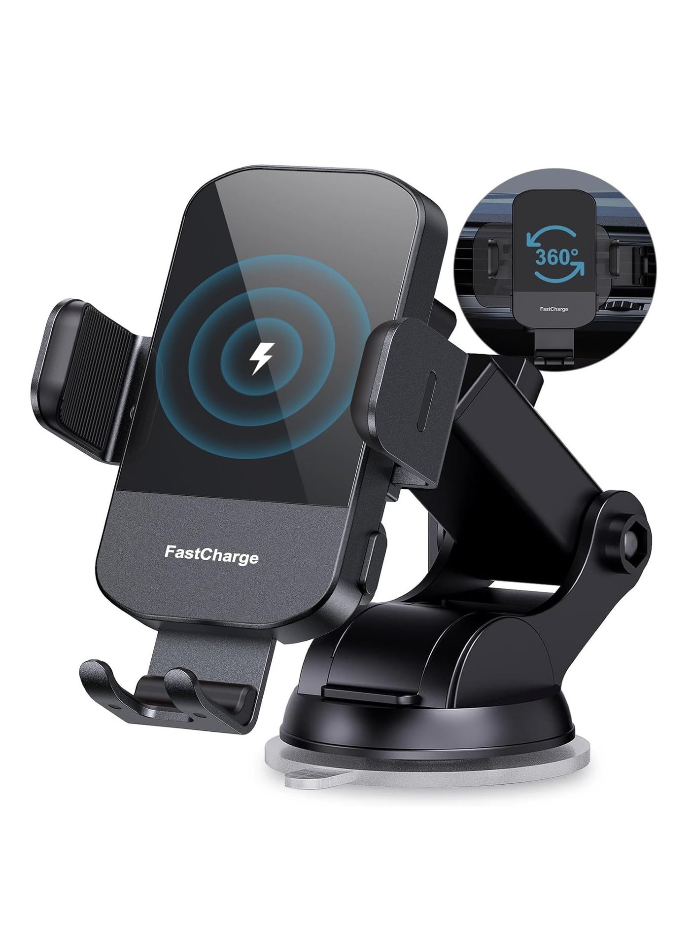 Wireless Car Charger, CHGeek 15W Fast Charging Auto Clamping Car Charger Phone Mount Phone Holder fit for iPhone 15 14 13 12 11 Pro Max Xs, Samsung Galaxy S23 Ultra S22 S21 S20, S10+ S9+ Note 9, etc