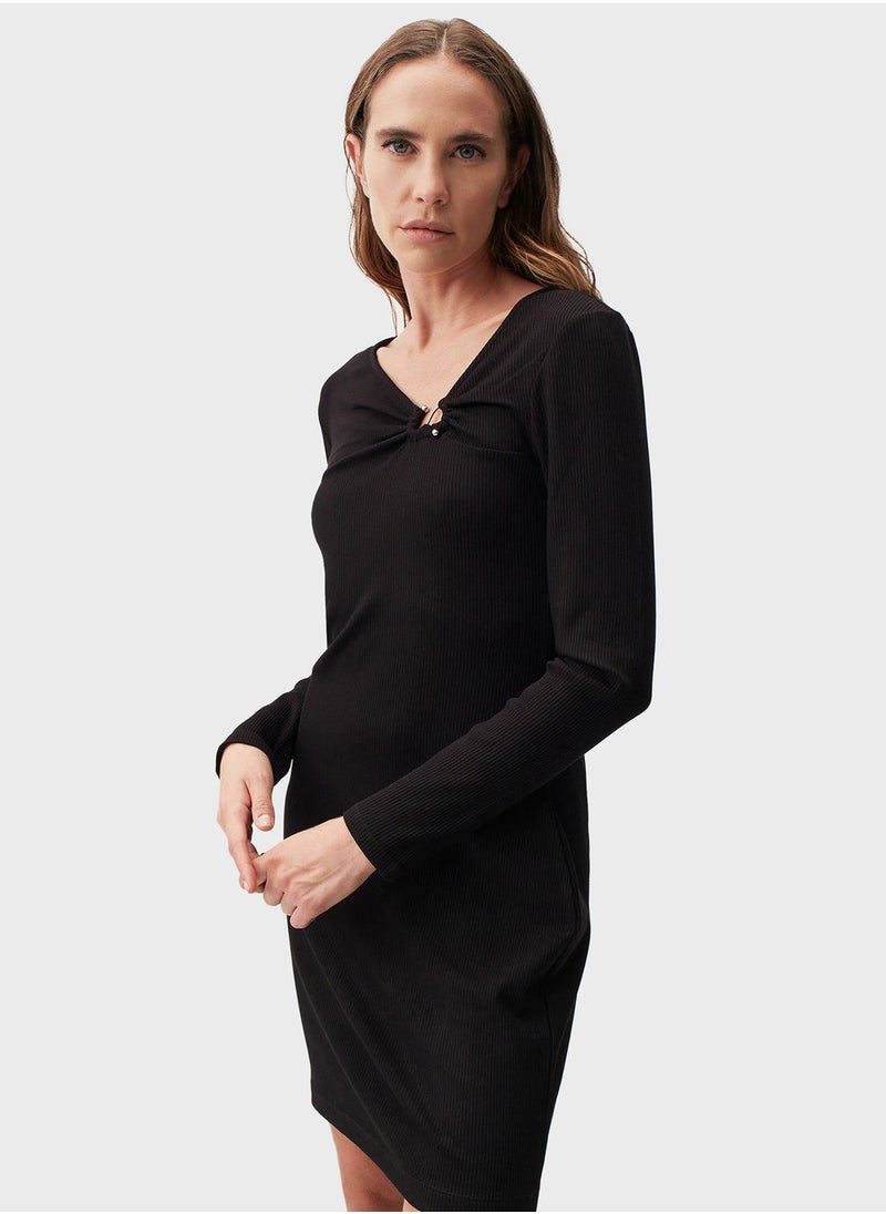 Jimmy Key Ribbed Long Sleeve Dress  - Image 3