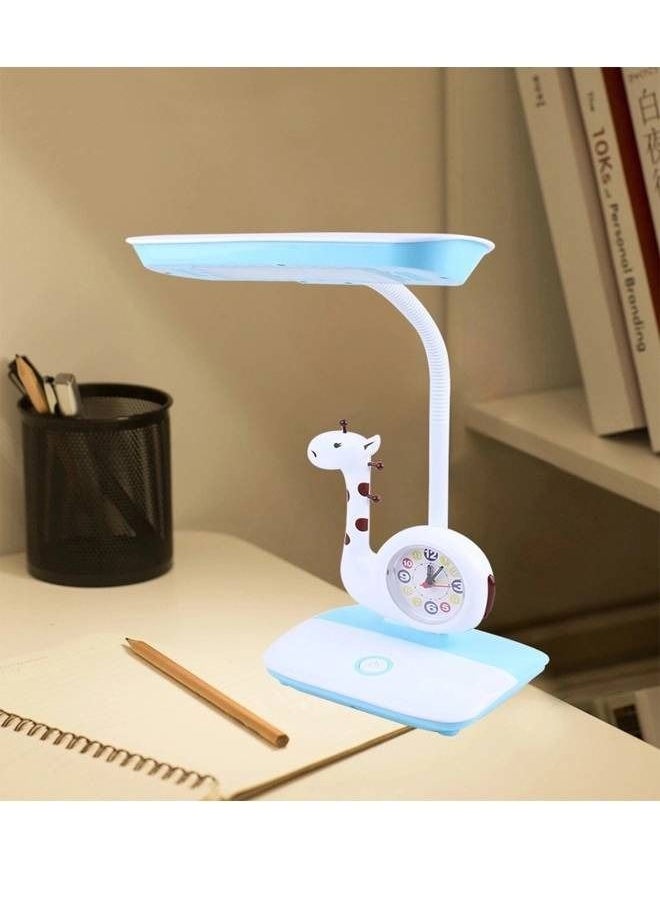 fashionhome - Multifunction Tri Color Wireless Rechargeable ​LED Desk Lamp​ with Smart Clock Rotatable Reading Lamp Night Light - Image 1