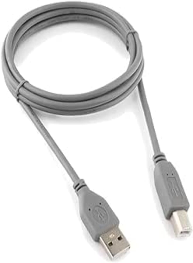 كابل طابعة Keendex USB 2.0 من النوع A ذكر إلى النوع B ذكر، رمادي، 5 أمتار، Kx 2770