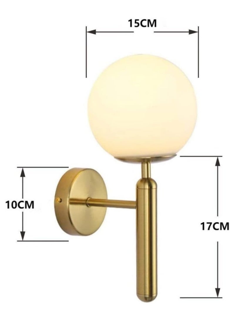 ERENYEA Earth glass bulb wall light Modern gold bedside light Dressing wall light Living Room bathroom bedroom hallway light  - Image 2