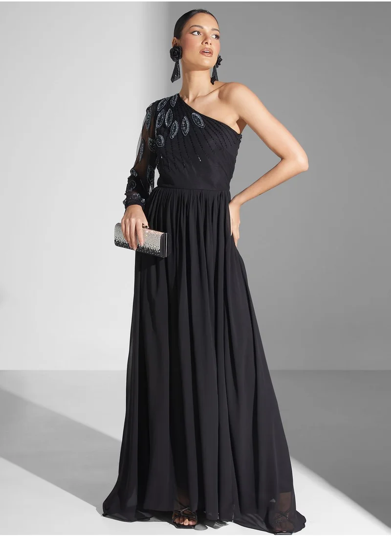 Virgos Lounge Embellished One Shoulder Dress