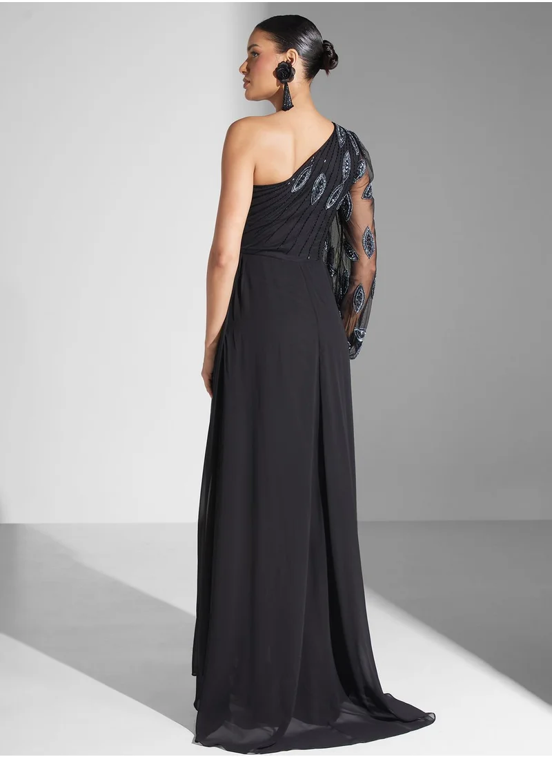 Virgos Lounge Embellished One Shoulder Dress