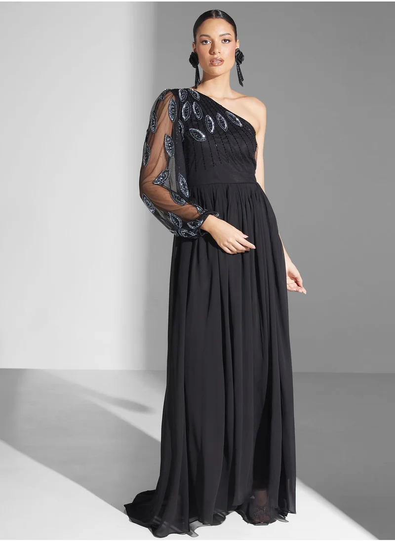 Virgos Lounge Embellished One Shoulder Dress