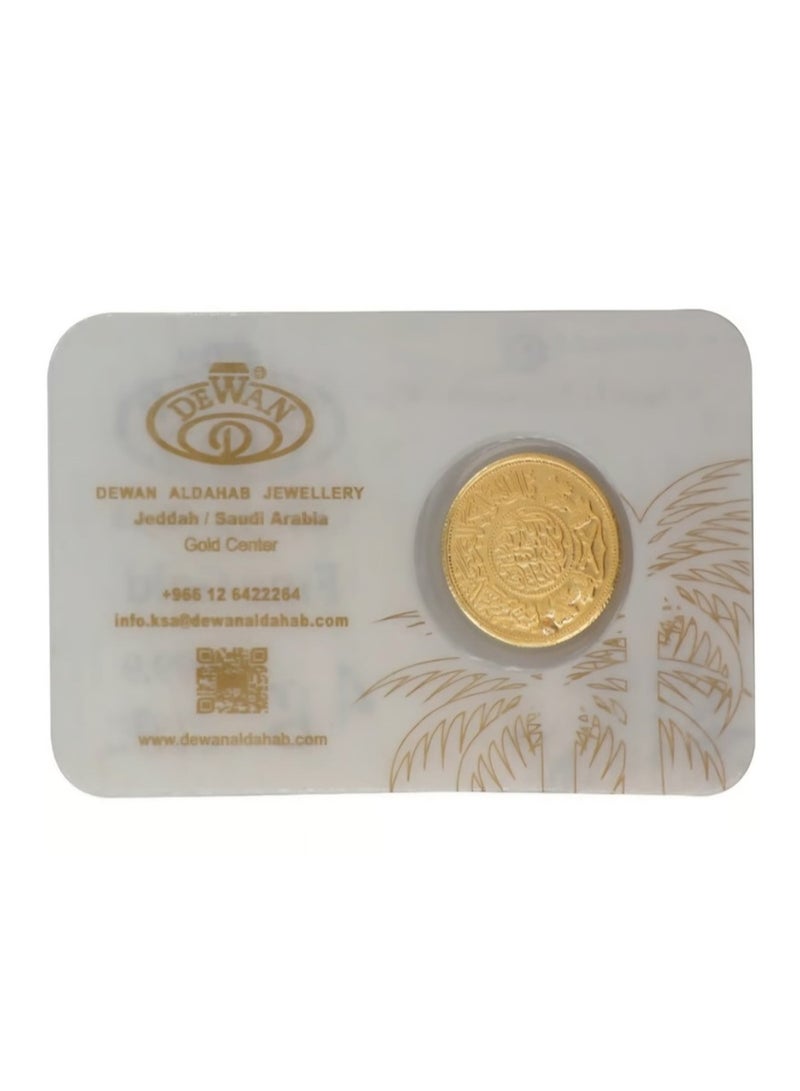 Dewan Saudi Gold Coin 24K weighing 4 grams - Image 1