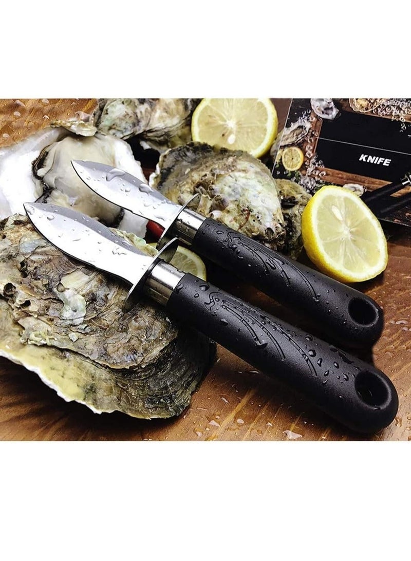 Mmmon 6 Pcs Shucking Knives,Shucker Opener Knives with Level 5 Cut Resistant Protection,Clam Seafood Knife Tools with Non Slip Rubber Handle - Image 3