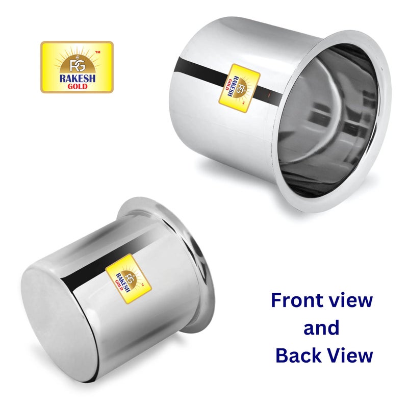 Rakesh Gold Rakesh Gold Stainless Steel Ganj/Milk Boiler/Milk Pot/Long Tapeli Set - 3 Pieces | Heavy-Duty Steel, Rust-Free, Ideal for Boiling Milk & Cooking (Pack of 3, Regular) - Image 3