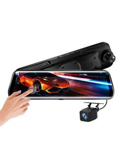 MR.SMART Mirror Dash Cam 10 Inch Backup Camera 1080P Front and Rear Camera Full HD with IPS Touch Screen 170° Wide Angle with Loop Recording G-Sensor Parking Assist Night Vision Waterproof  - Image 1