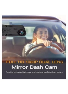 MR.SMART Mirror Dash Cam 10 Inch Backup Camera 1080P Front and Rear Camera Full HD with IPS Touch Screen 170° Wide Angle with Loop Recording G-Sensor Parking Assist Night Vision Waterproof  - Image 5