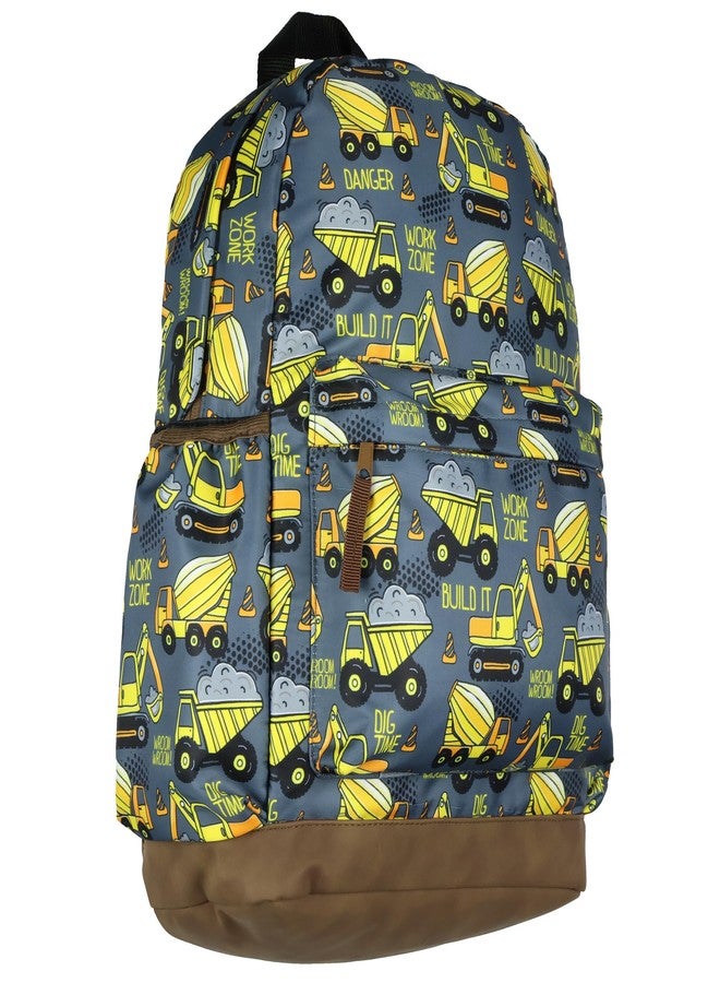 حقيبة ظهر مقاس 16 بوصة بتصميم شاحنات قلابة، مناسبة لمركبات البناء والسفر والكتب المدرسية والاستخدام اليومي - Image 1