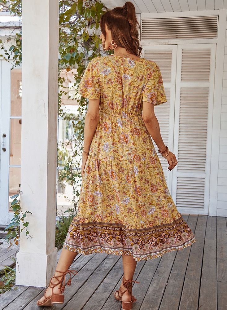 Loquat Bohemian Resort-Inspired Dress Multicolour  - Image 2