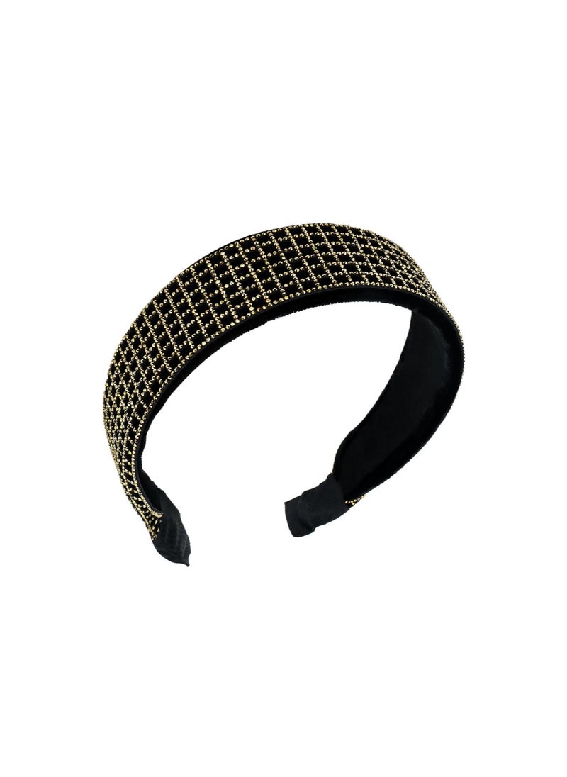Generic - Gold Rhinestone Headbands Sparkly Glitter Hair Band for Women Fashion Crystal Thick Headband Wide Soft Head band Bling Jeweled Hair Hoops Stylish Hair Accessories for Women Girls - Image 1