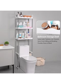 BLOOMING TIME Multipurpose 3-Tier Over the Toilet Shelf, Freestanding Bathroom Organizer with Hooks, Stainless Steel Space-Saving Rack, 30kg Capacity  - Image 5