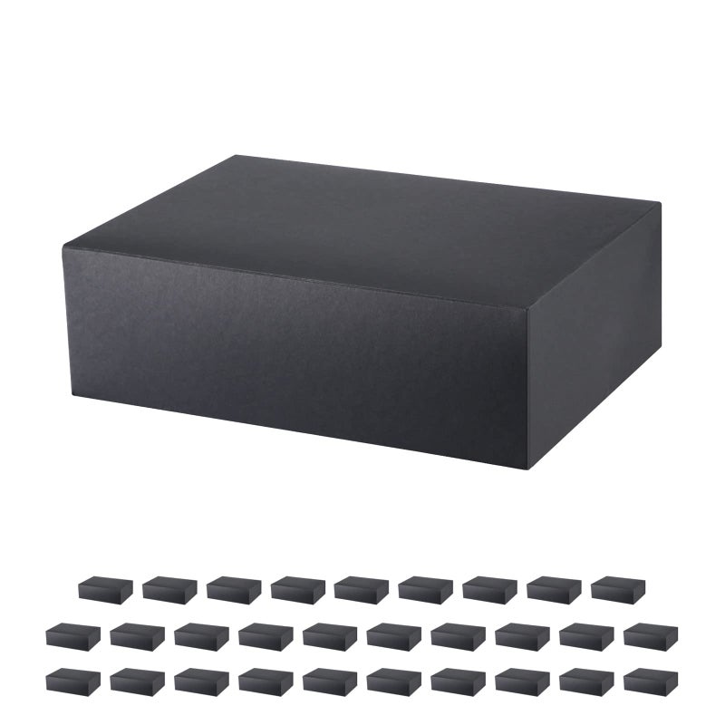 JINMING 30 Gift Boxes 95x65x3 Inches Matte Black Gift Boxes Bulks for Mothers Day Fathers Day Party Birthday Groomsmen Proposal Boxes for Light Gifts