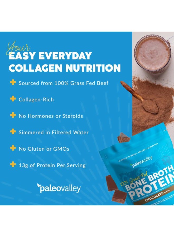 Paleovalley مسحوق بروتين مرق العظام 100% من العشب - شوكولاتة - غني بالكولاجين لصحة الشعر والبشرة والأمعاء ودعم العظام والمفاصل - 28 حصة - Image 4