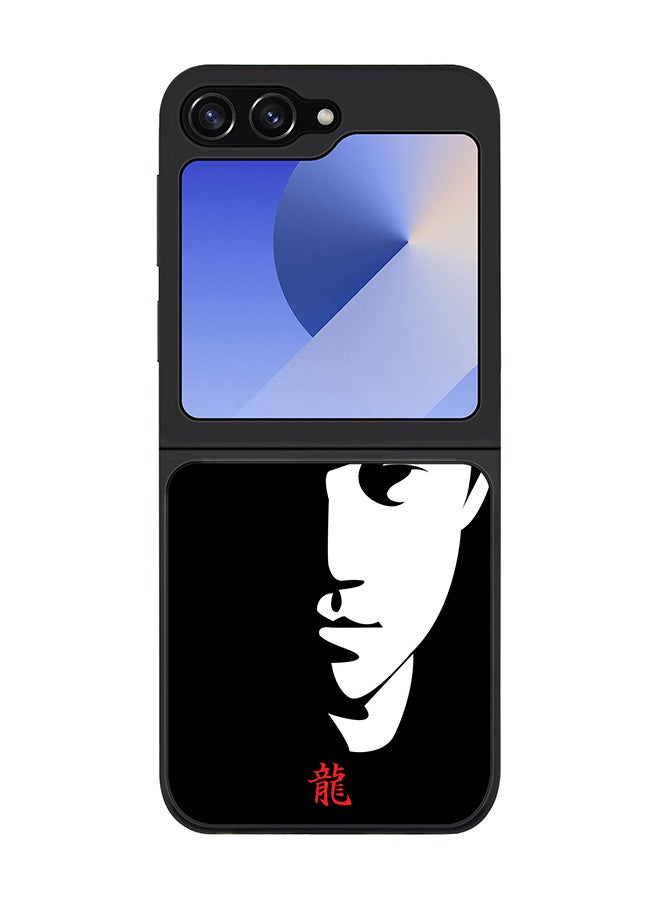 Stylizedd Rugged Black edge case for Samsung Galaxy Z Flip7 FE, Slim fit Soft Case Flexible Anti Drop TPU Gel Thin Cover -  Tibute - Bruce Lee (Black) - Image 1