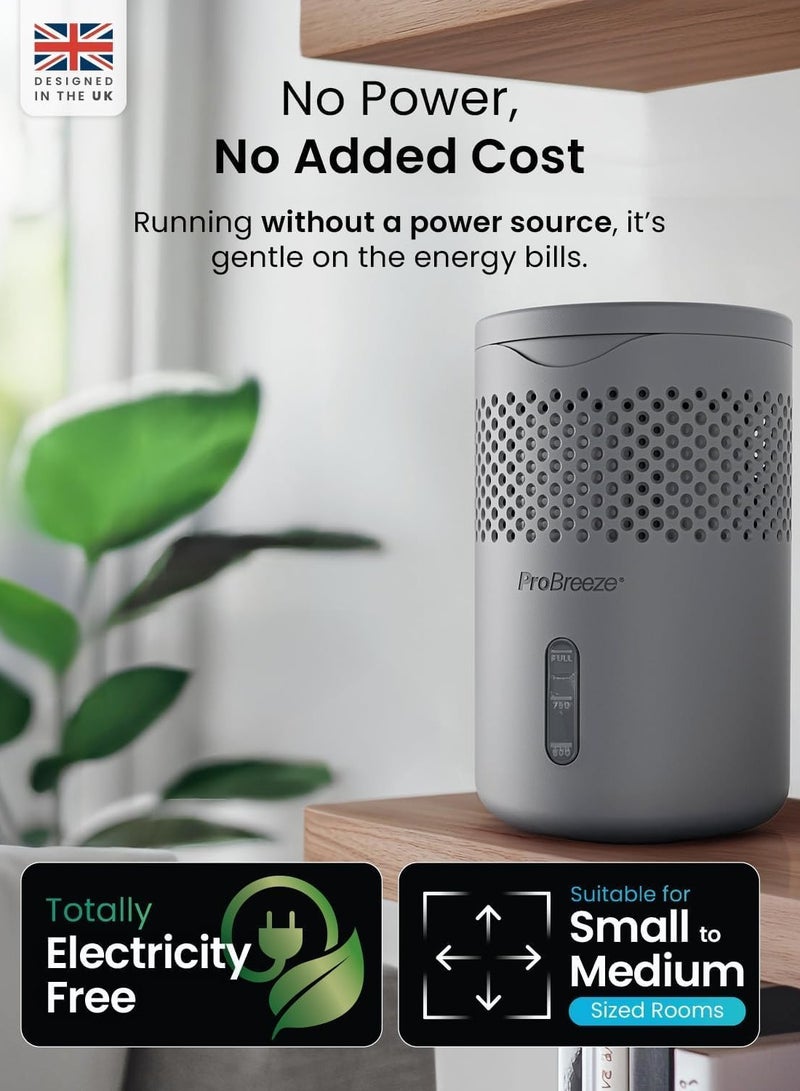 برو_بريز جهاز سحب الرطوبة صغير الحجم اوزمو , صامت وقابل لإعادة التعبئة لازالة الرطوبة والتكثيف في المنزل وغرفة النوم وخزانة الملابس والسيارة, مزيل العفن مع قرص واحد، لا يتطلب طاقة مصمم بفخر في المملكة المتحدة - Image 4