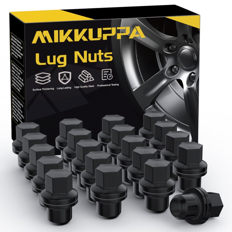 MIKKUPPA M14x15 Wheel Lug Nut Replacement for Land Rover LR3 LR4 Range Rover Sport Discovery 20pcs Black Closed End OEM Factory 181 Tall 087 Hex Lug Nuts