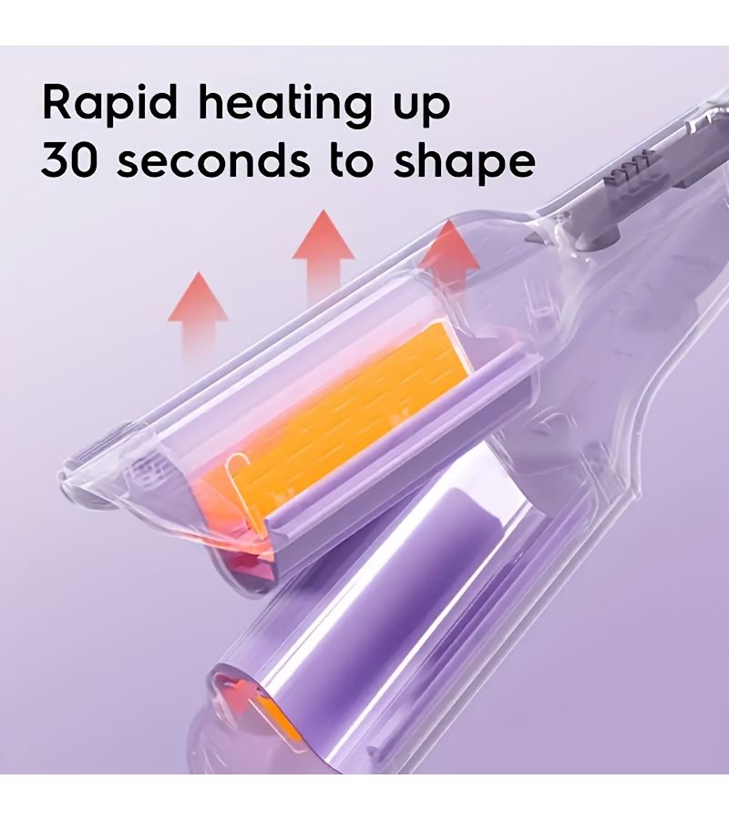 Purple 32mm Hair Straightener Adjustable Temperature Fast Curls Safe Thermal Control - Image 4