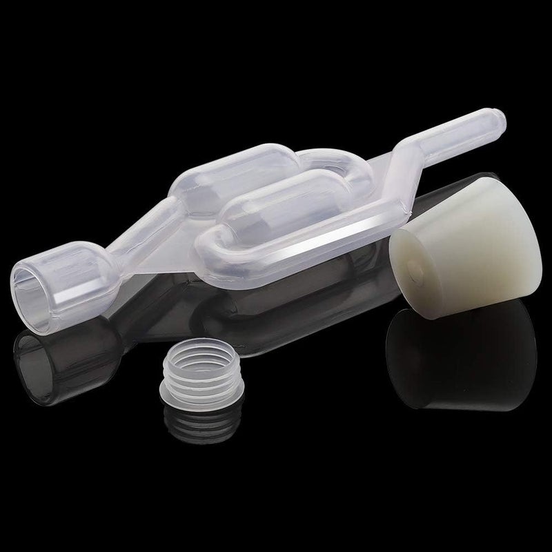 OneBom Airlock for Fermentation 4 Pack, Twin Bubble S Type with Drilled #6 Silicone Stopper and 4 Grommets - Image 3