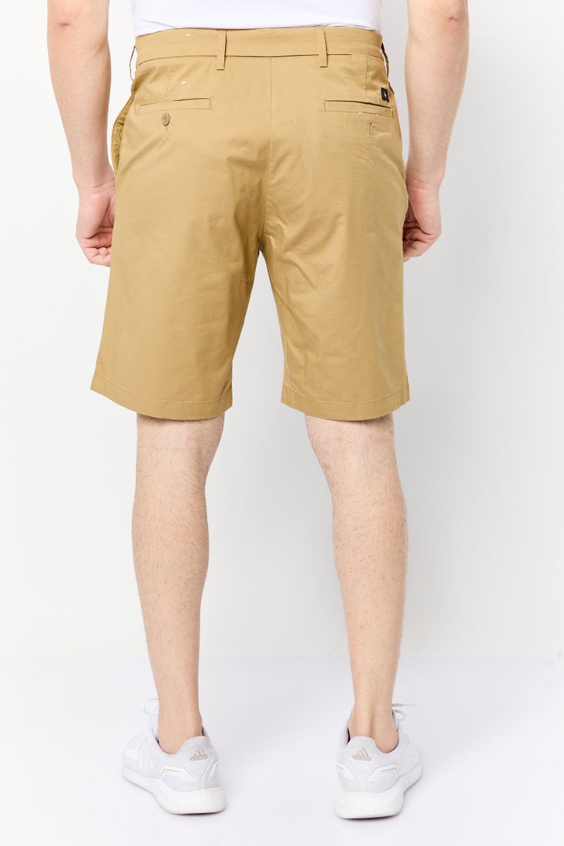 DOCKERS Men Solid Chino Shorts, Dark Khaki  - Image 4