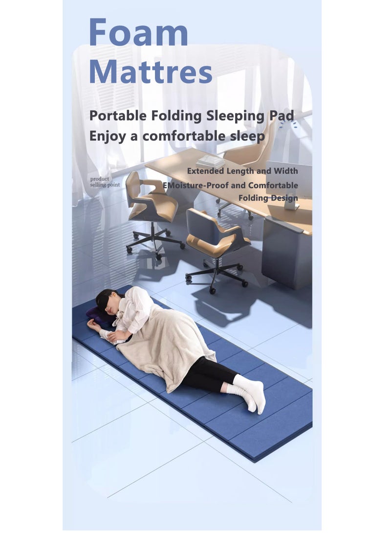 XiuWoo Foldable Thick Foam Mattress, Waterproof Density Single Mattress , Portable Sponge Mattress, Floor Sleeping Mat, Portable Bed, Topper Guest Mat, Sleeping Pad, Floor Nap with Pillow, Storage Bag  - Image 2