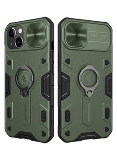 TEAM LUXURY Compatible with iPhone13 Cam Shield Armor Case Hard Back Cover,Slide Metal Camera Cover [Sliding Camera Protection ] Impact-Resistant Shockproof Case with 360°Rotate Ring Stand for iPhone13  - Image 1