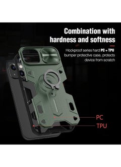 TEAM LUXURY Compatible with iPhone13 Cam Shield Armor Case Hard Back Cover,Slide Metal Camera Cover [Sliding Camera Protection ] Impact-Resistant Shockproof Case with 360°Rotate Ring Stand for iPhone13  - Image 2